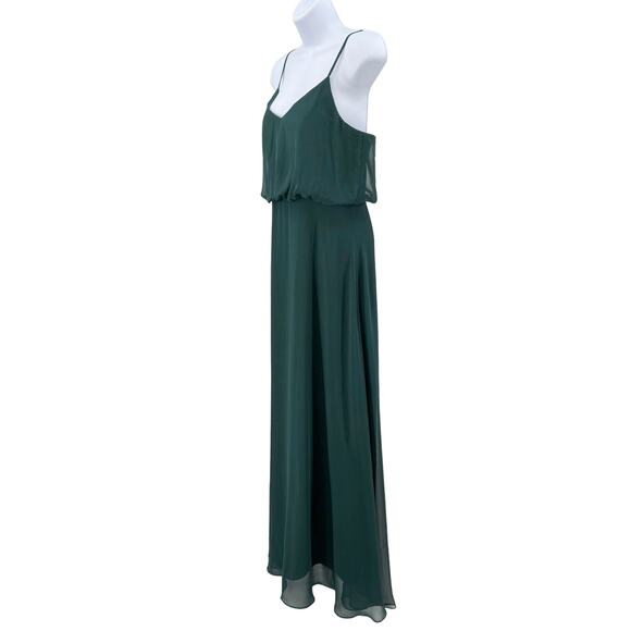 Birdy Grey Emerald Green Gwennie Dress Womens L Chiffon Sleeveless Maxi V-Neck - Picture 8 of 12